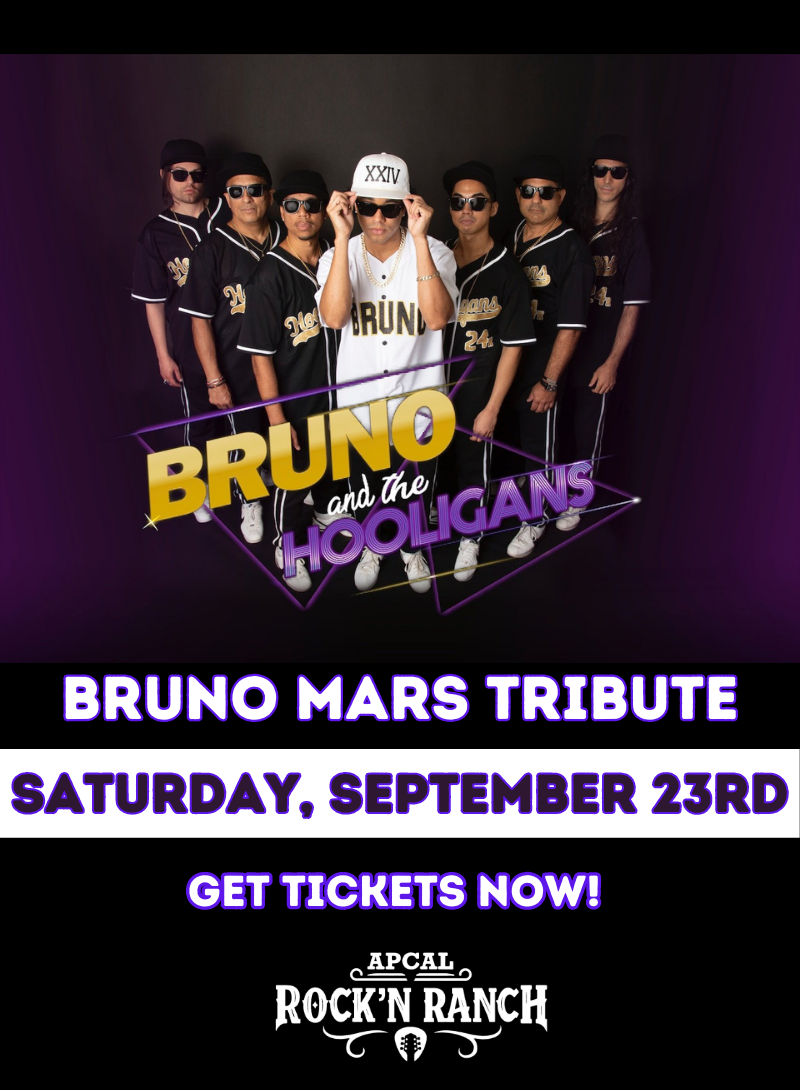 Bruno Mars Tribute - Saturday September 23rd, ApCal Rock'N Ranch