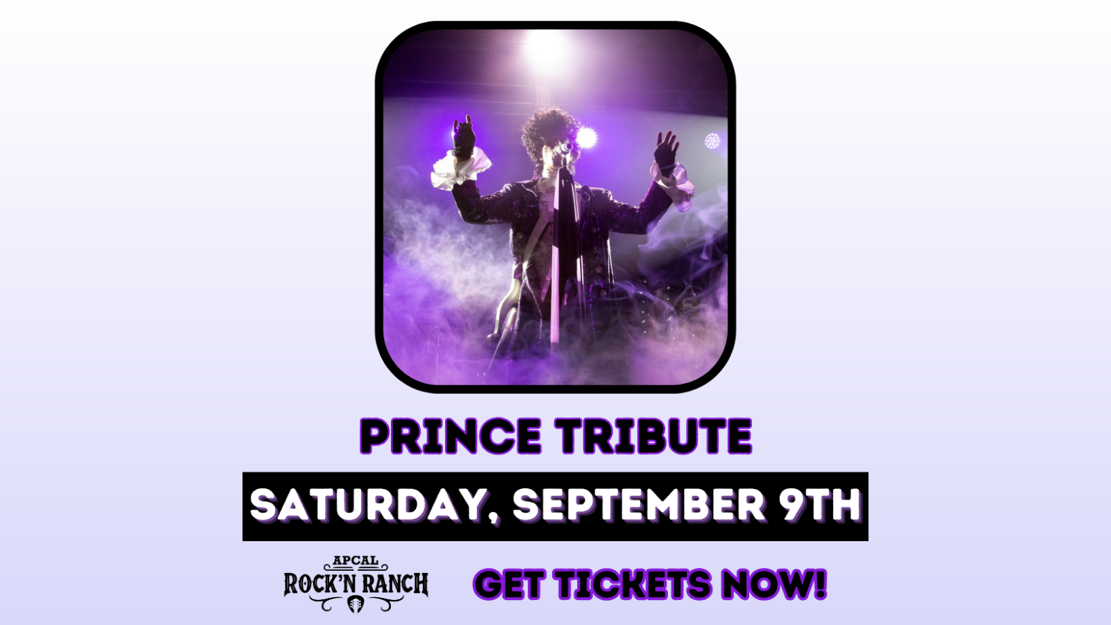 Prince Tribute Band - Saturday September 9th, ApCal Rock'N Ranch